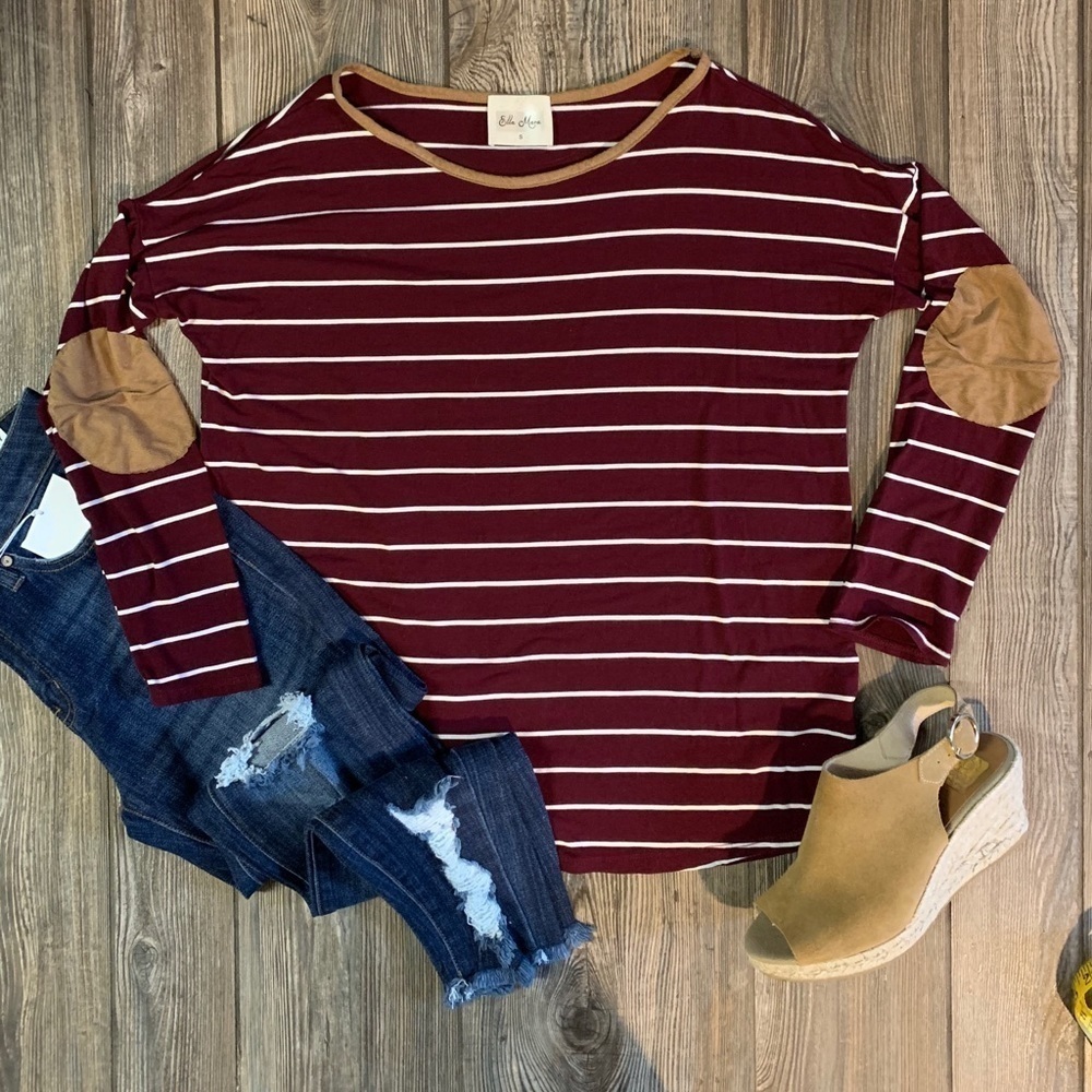 Anthro Ella Mara Oversized Burgundy Long Sleeve